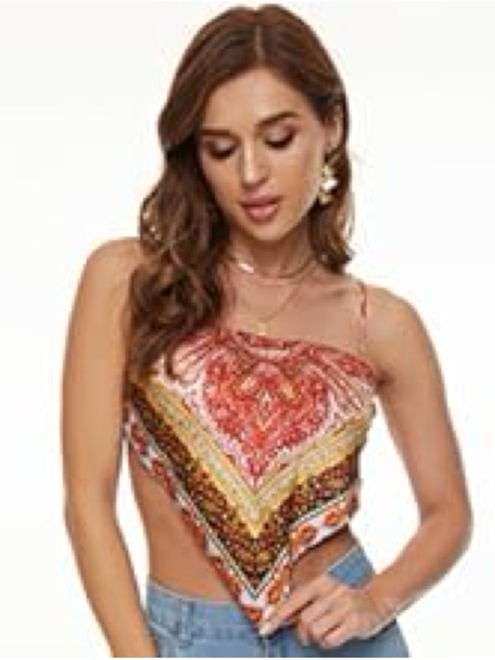 Princess Polly Kehlani Bandana Scarf Print Top NEW!